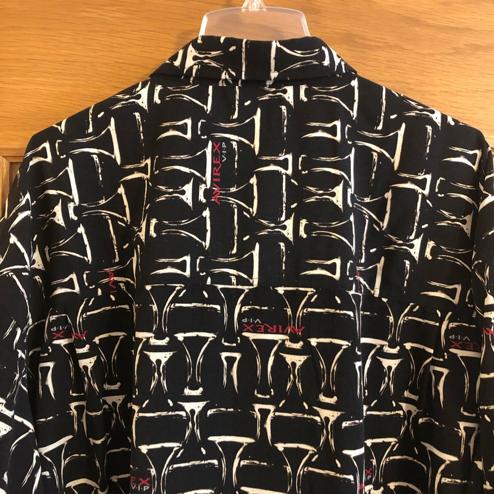 Avirex V.I.P. All Over Print Button Down Long Sle… - image 7